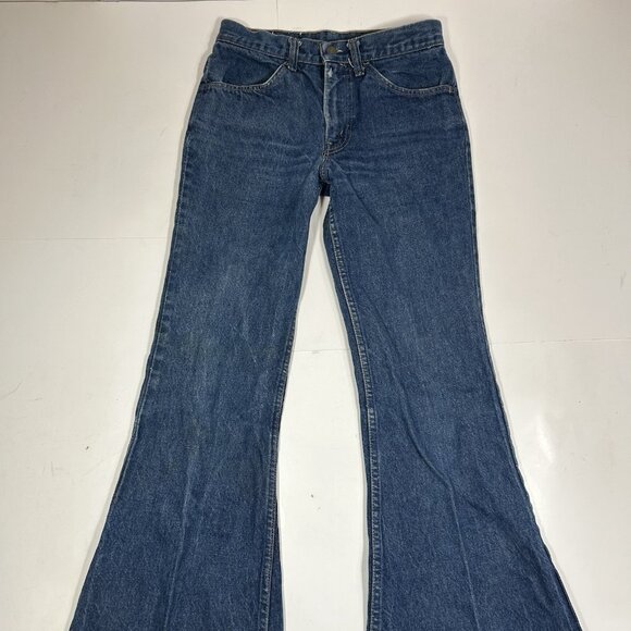 Vintage 1970s Levi’s 684 0217 Orange Tab Bell Bottom Jeans Sz 29 Waist 33 Length - Picture 2 of 11